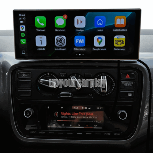 Seat Mii UpYourCarplay Screen (2016–2023) – High Dashboard – Without Phone Holder USB Connection –  Radio Without Bluetooth