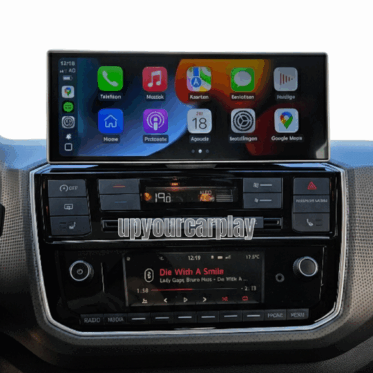 Seat Mii UpYourCarplay Screen (2016–2023) – Low Dashboard – With Phone Holder USB Connection