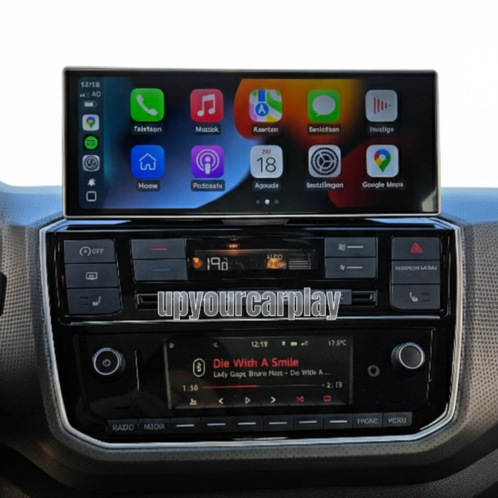 Seat Mii UpYourCarplay Screen (2016–2023) – Low Dashboard – With Phone Holder USB Connection
